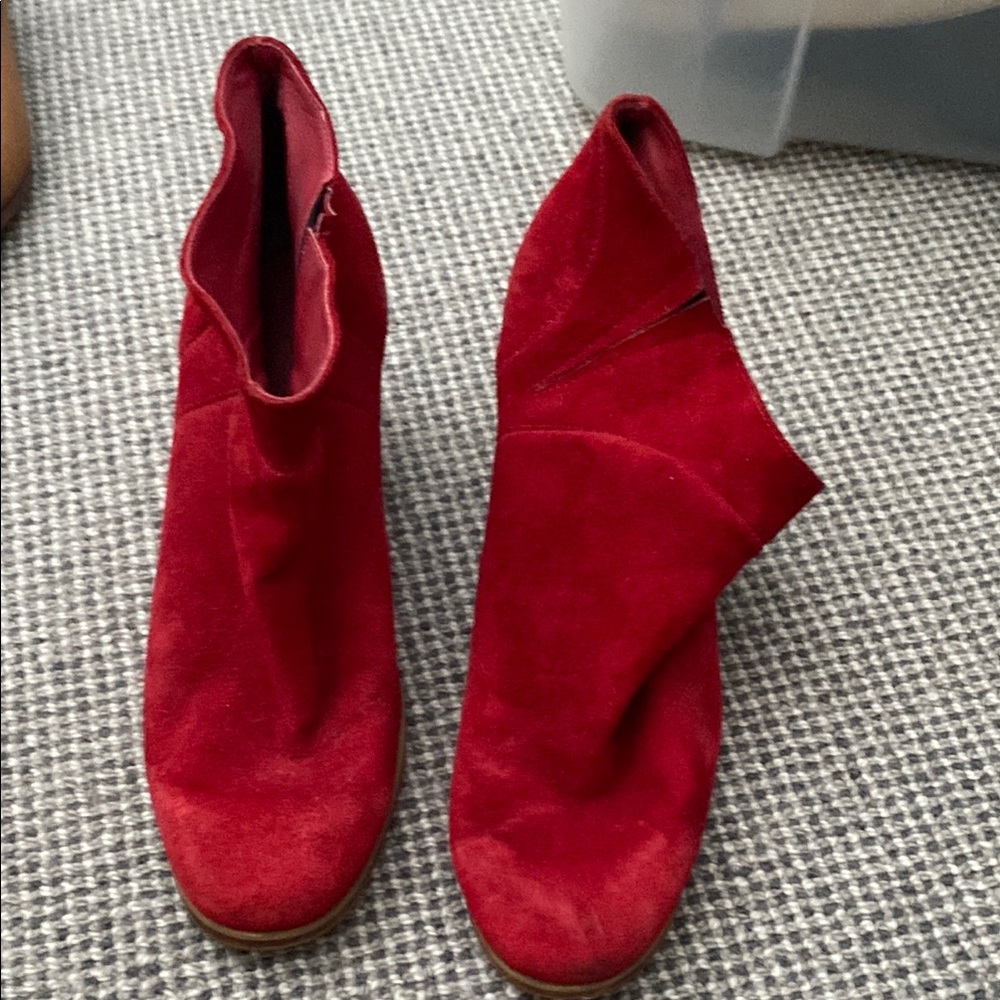 Cherry Red Rachel Comey Suede bootie